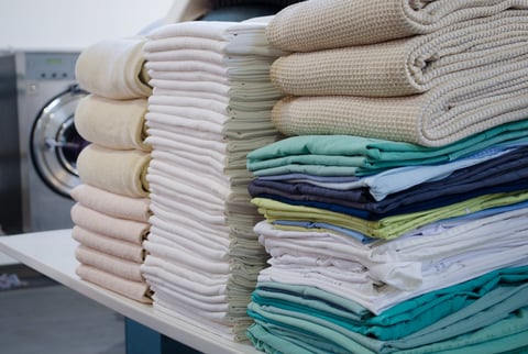 Neatly folded linens